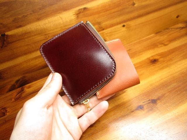 L字ファスナー ミニ財布 レーデルオガワ コードバン キャッシュレス ワイン 革