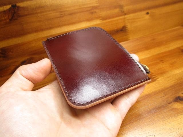 L字ファスナー ミニ財布 レーデルオガワ コードバン キャッシュレス ワイン 革