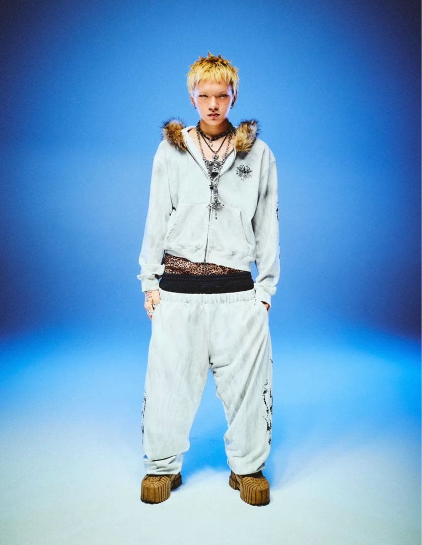 ジャケット・アウター 9090 Tribal Kingo Logo Fur Zip Hoodie