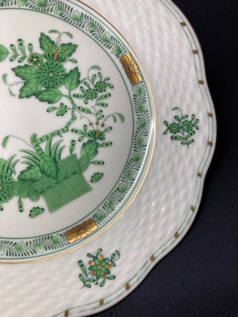 ヘレンド　インドの華　グリーン　プレート　19cm2枚