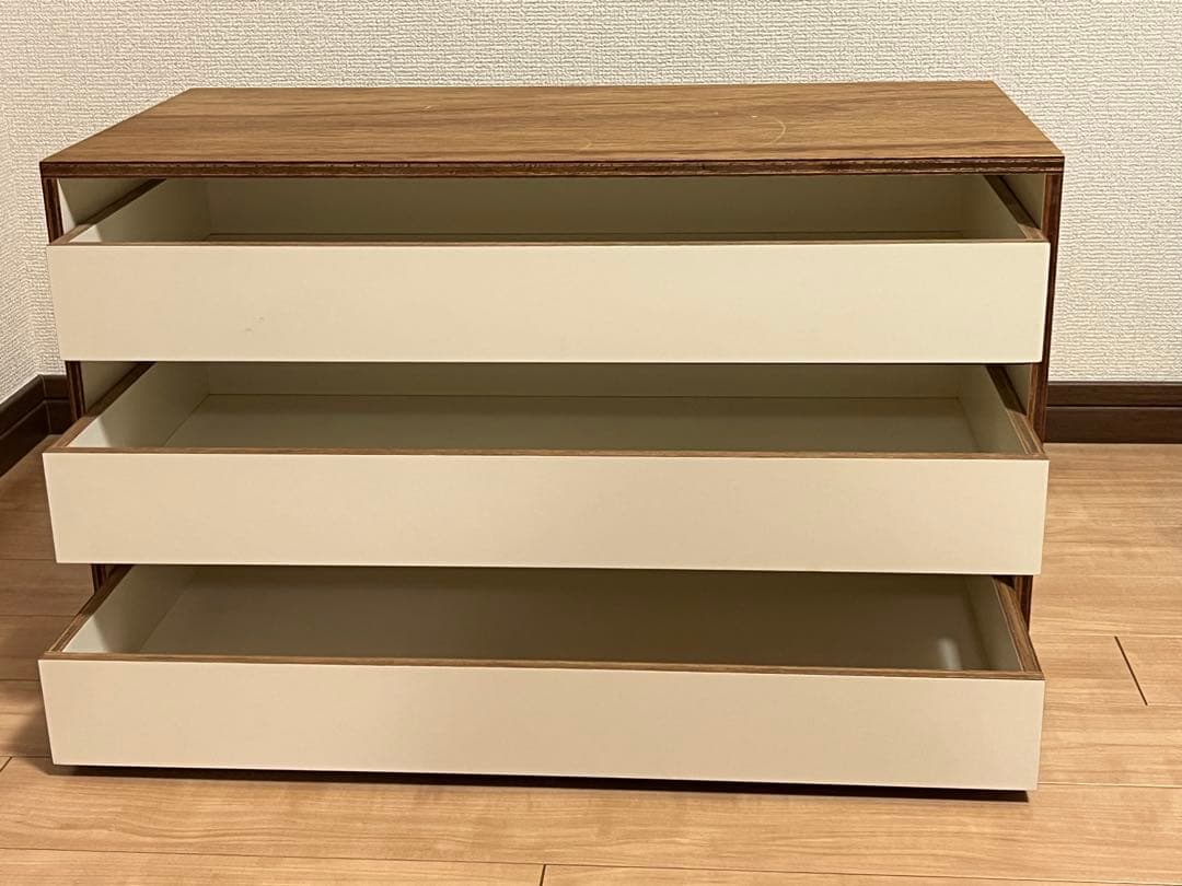 D&DEPARTMENT LAUAN SHELVES 引出し3段（ホワイト）