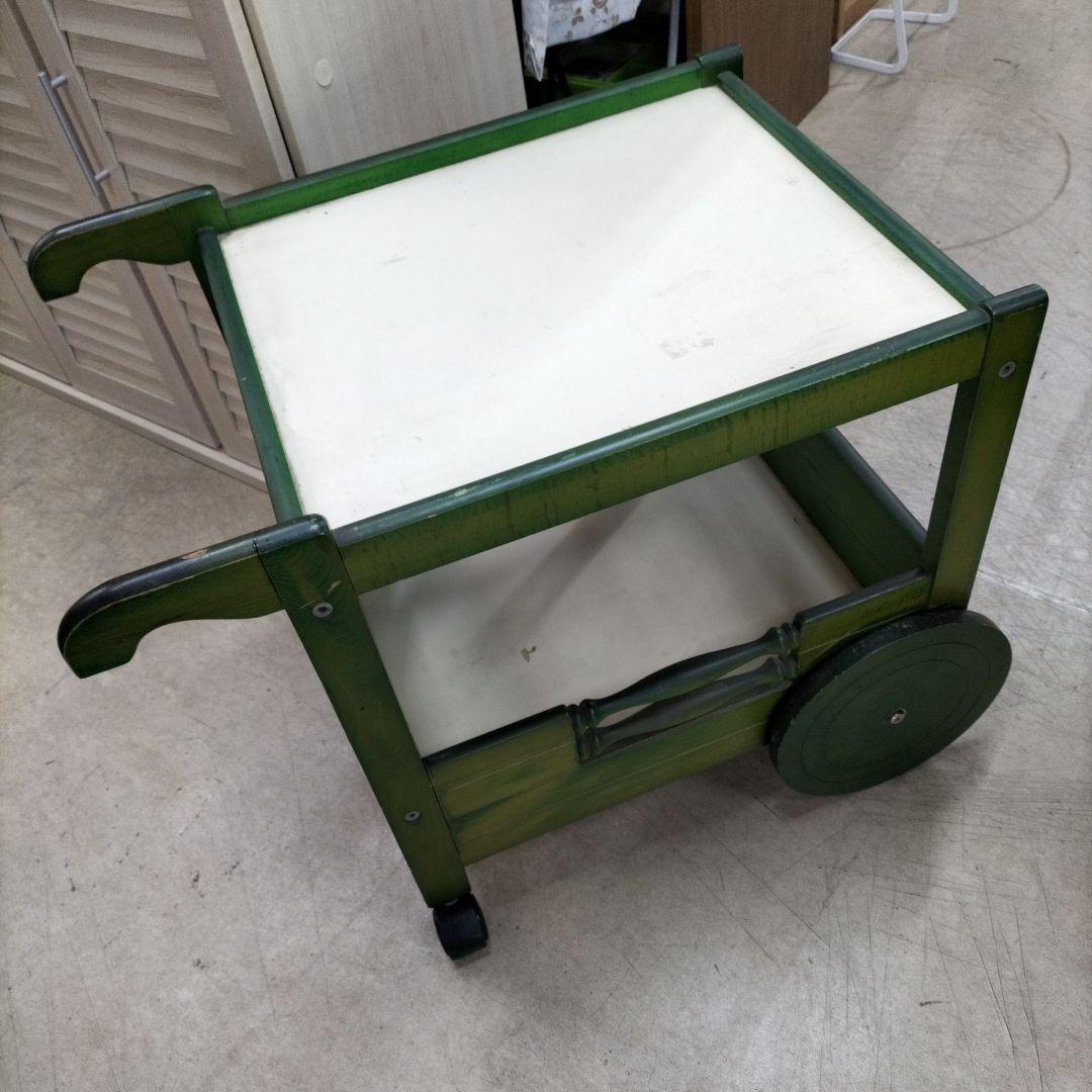 アンティーク　KOIZUMI 木製 2段式キッチンワゴン キャスター付き