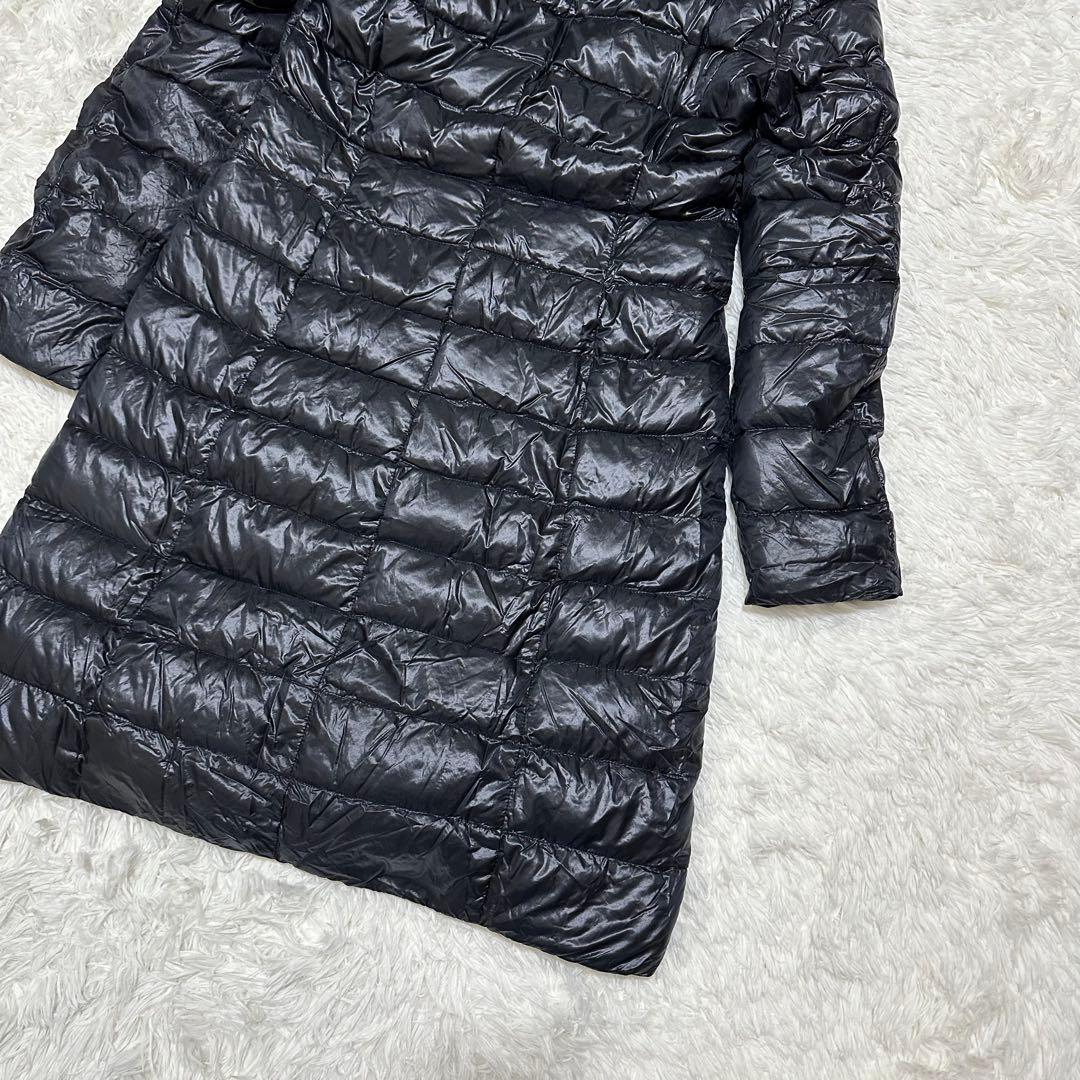 HERNO ダウンコート　ヘルノ　ブラック　タヌキファー　Aライン　ロング丈