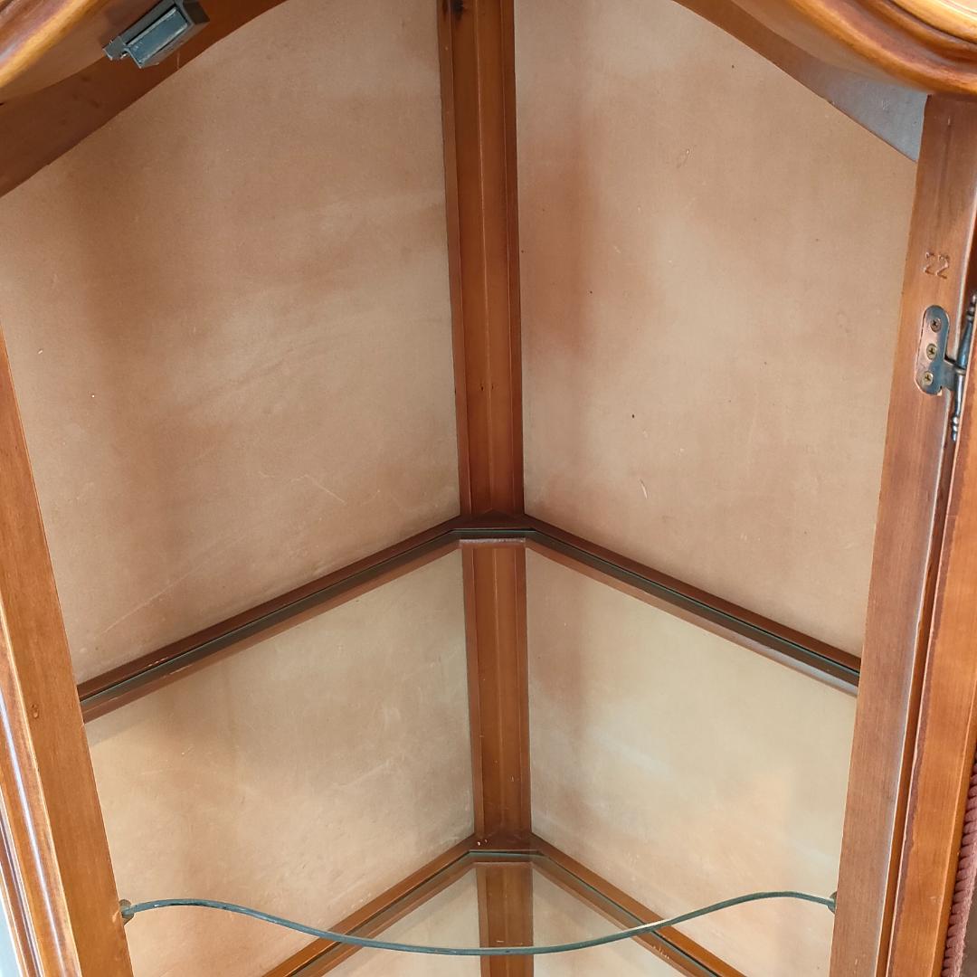 アンティーク　コーナーキャビネット　ガラスショーケース　猫脚