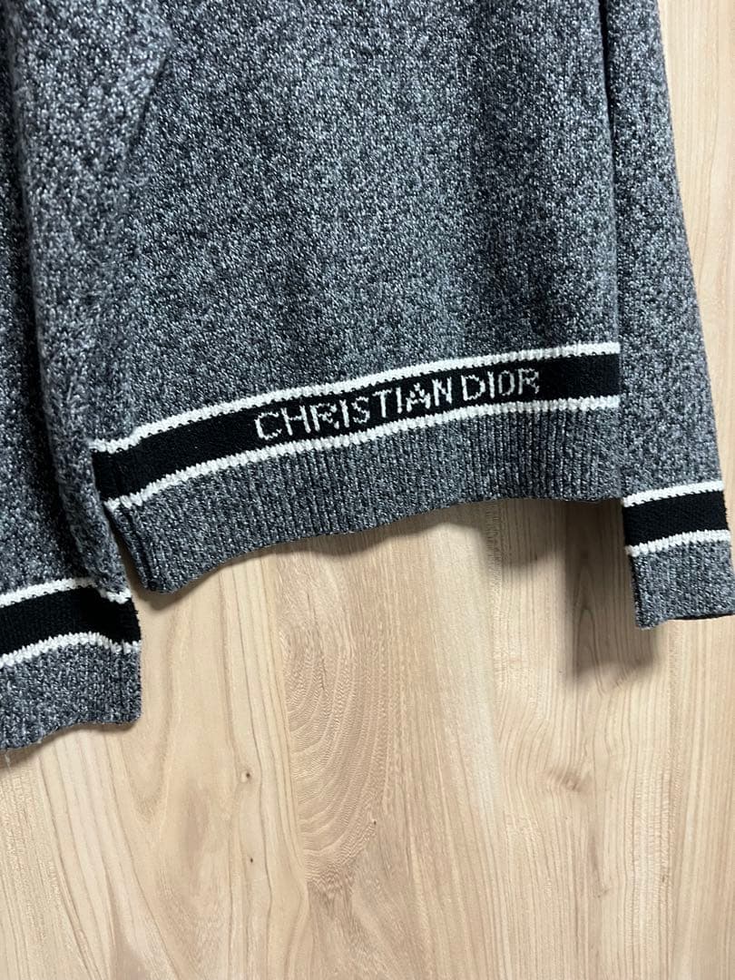 Christian Dior グレー ロゴ入り ニット M