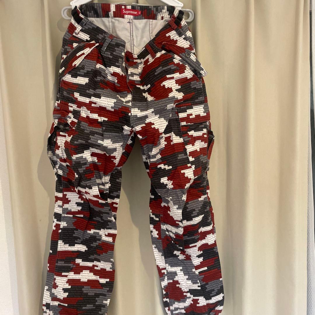 パンツ Supreme 21SS RED CAMO CARGO PANT (32)