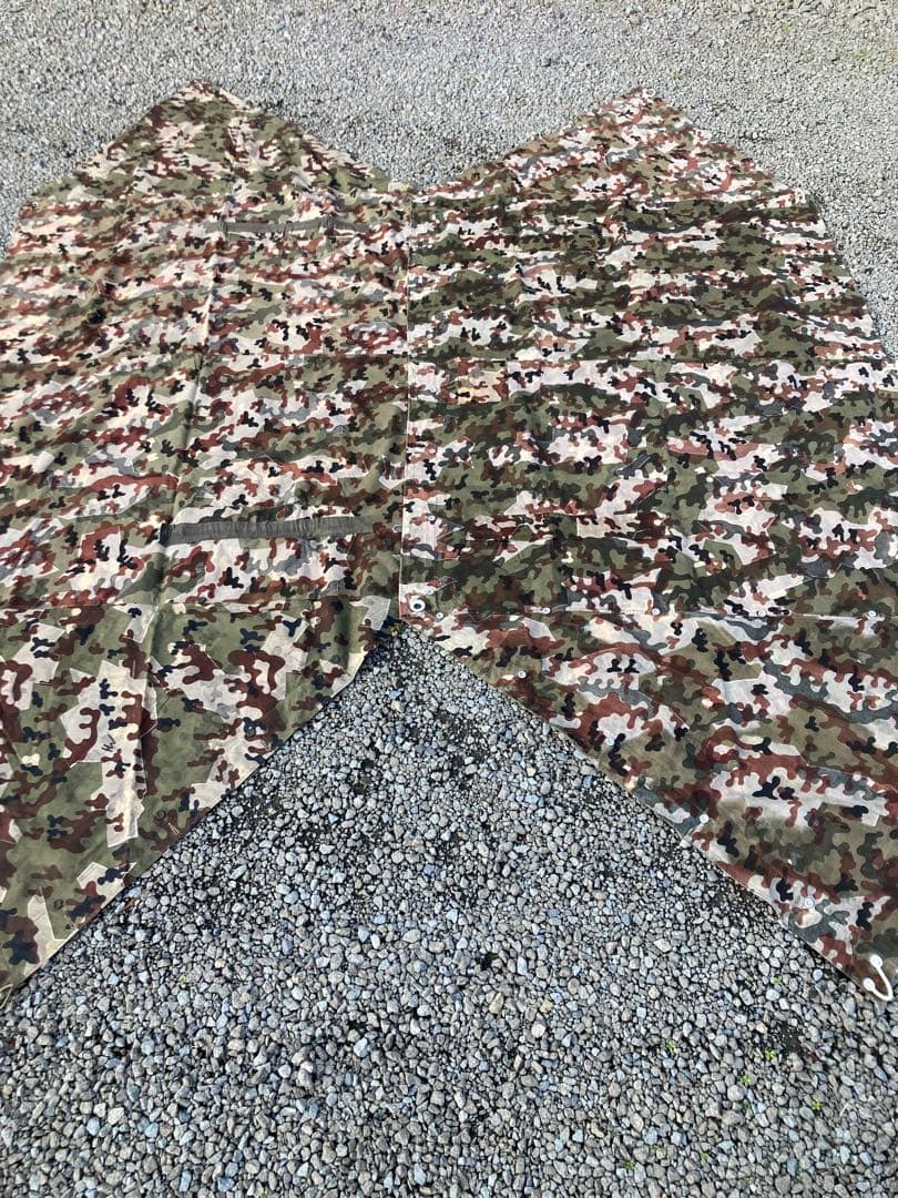 西ドイツ軍幕　アメーバカモ　パップテント2枚セット　ペグ、ポール付属