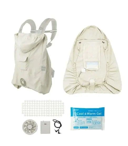 ファン 空調ベビーケープ 保冷ジェル付　babyhopper　ベージュ