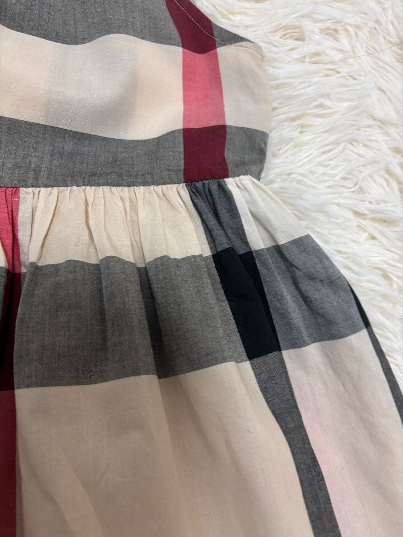 バーバリー　8y128cm チェック柄ノースリーブワンピース