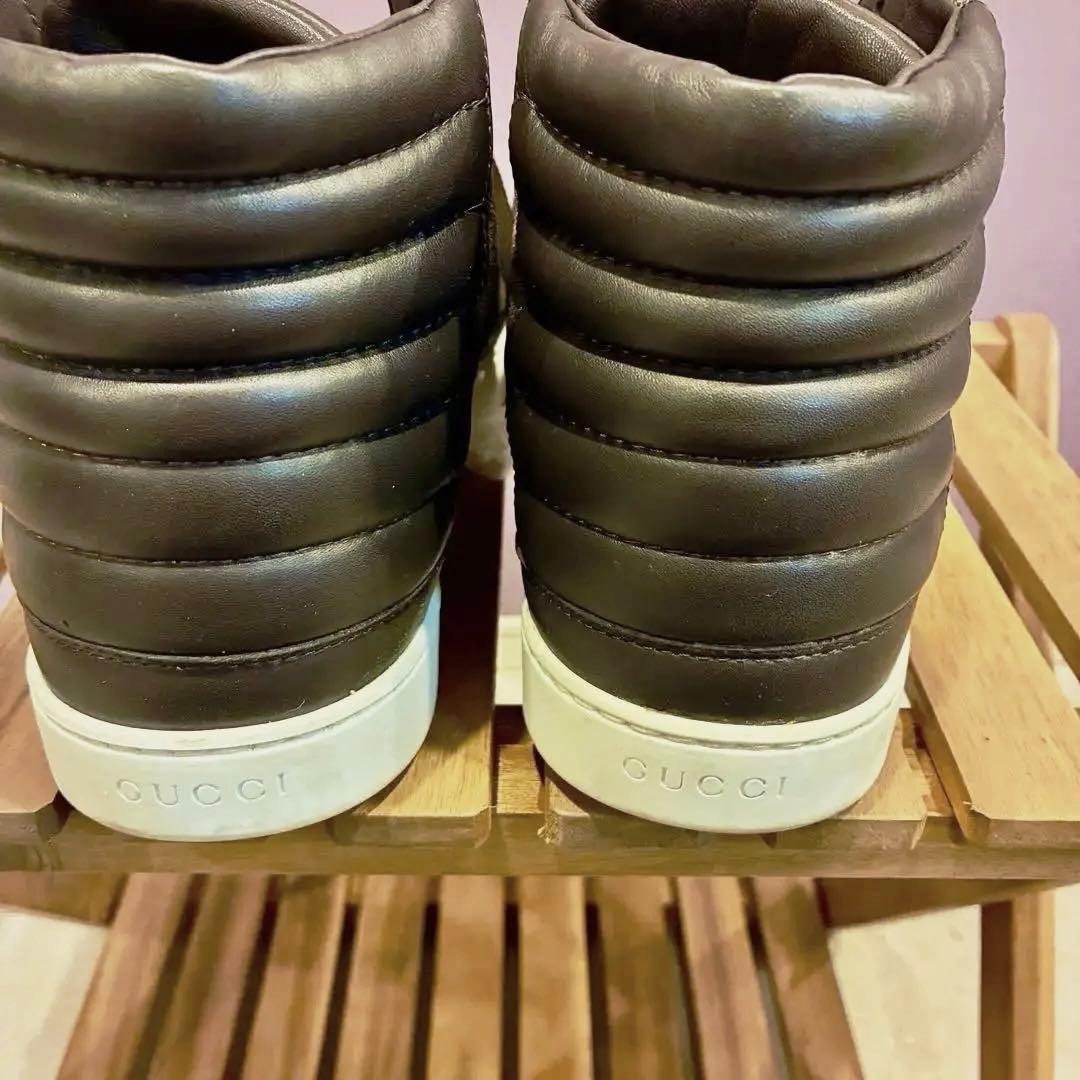 souさん専用グッチ GG スプリーム ハイカット スニーカー レザー 10