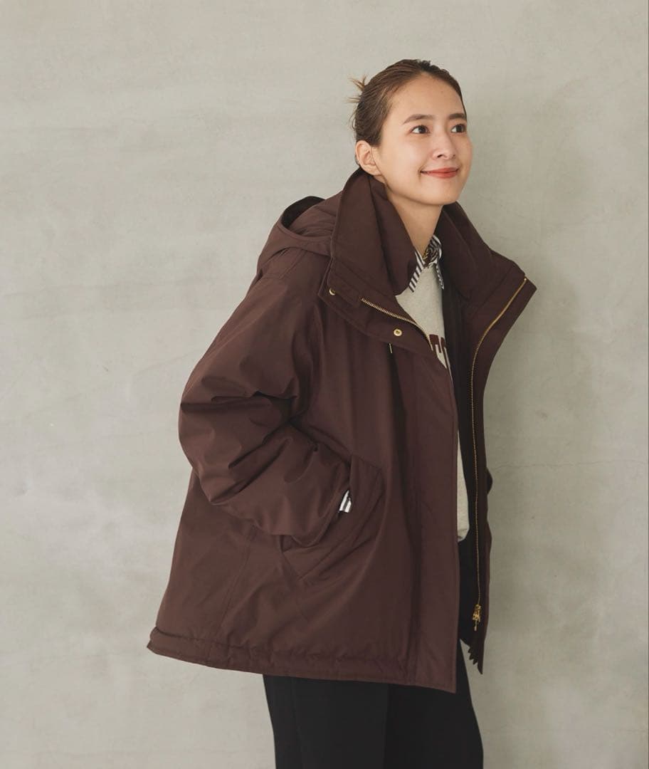 Spick&span 2WAY撥水ダウンハーフコート　36 ブラウン