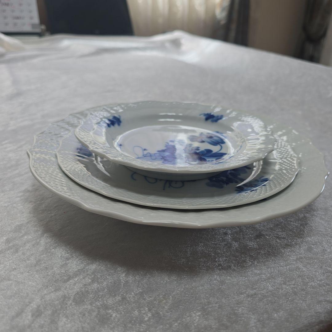 ロイヤルコペンハーゲン ブルーフルーテッド ブルーフラワー　3枚セット