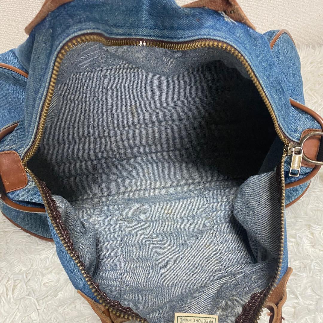 【希少】80s ビンテージエルエルビーン　デニム×レザー　ボストンバッグ