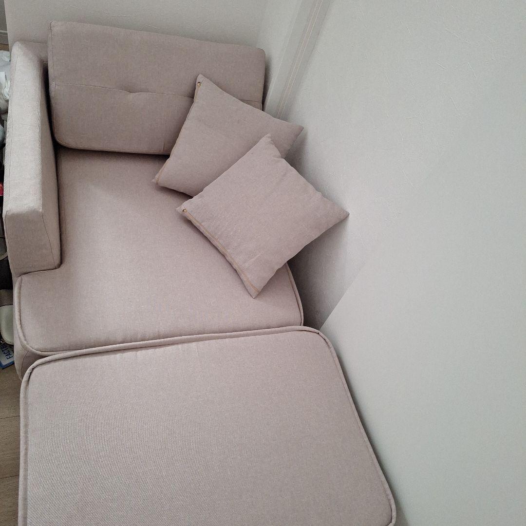 ライトグレー ファブリックソファセット