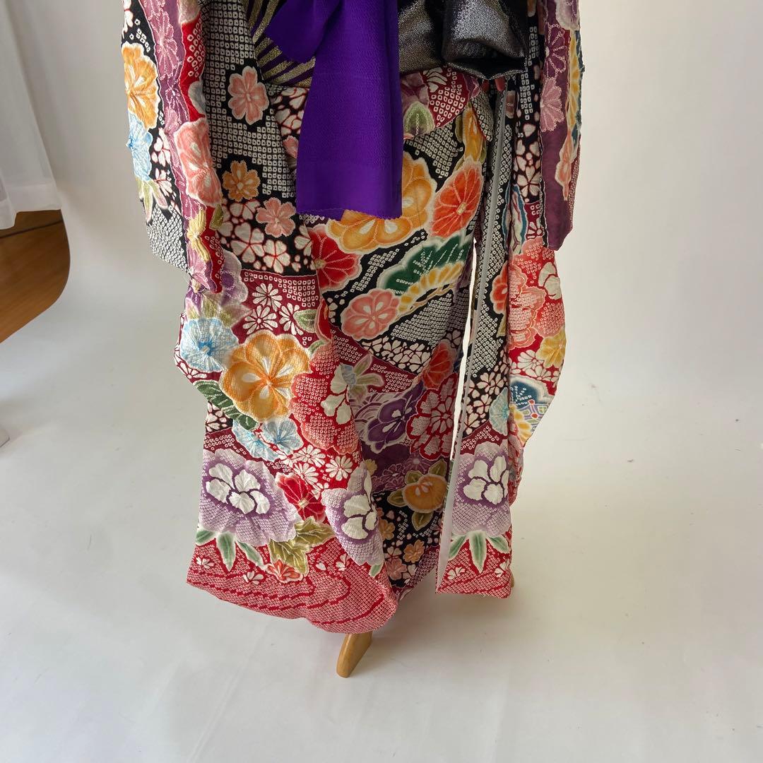 振袖　フルセット　新品　未使用　在庫処分　可愛い　着物　正絹　絞り風