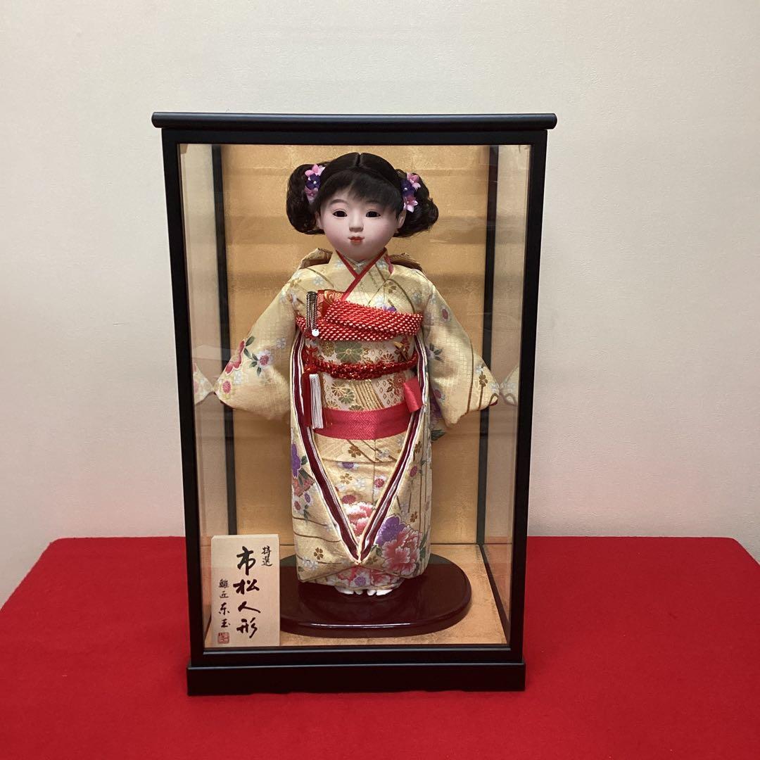 市松人形　愛ちゃん　栗毛パーマ　13号　ケース付き　東玉