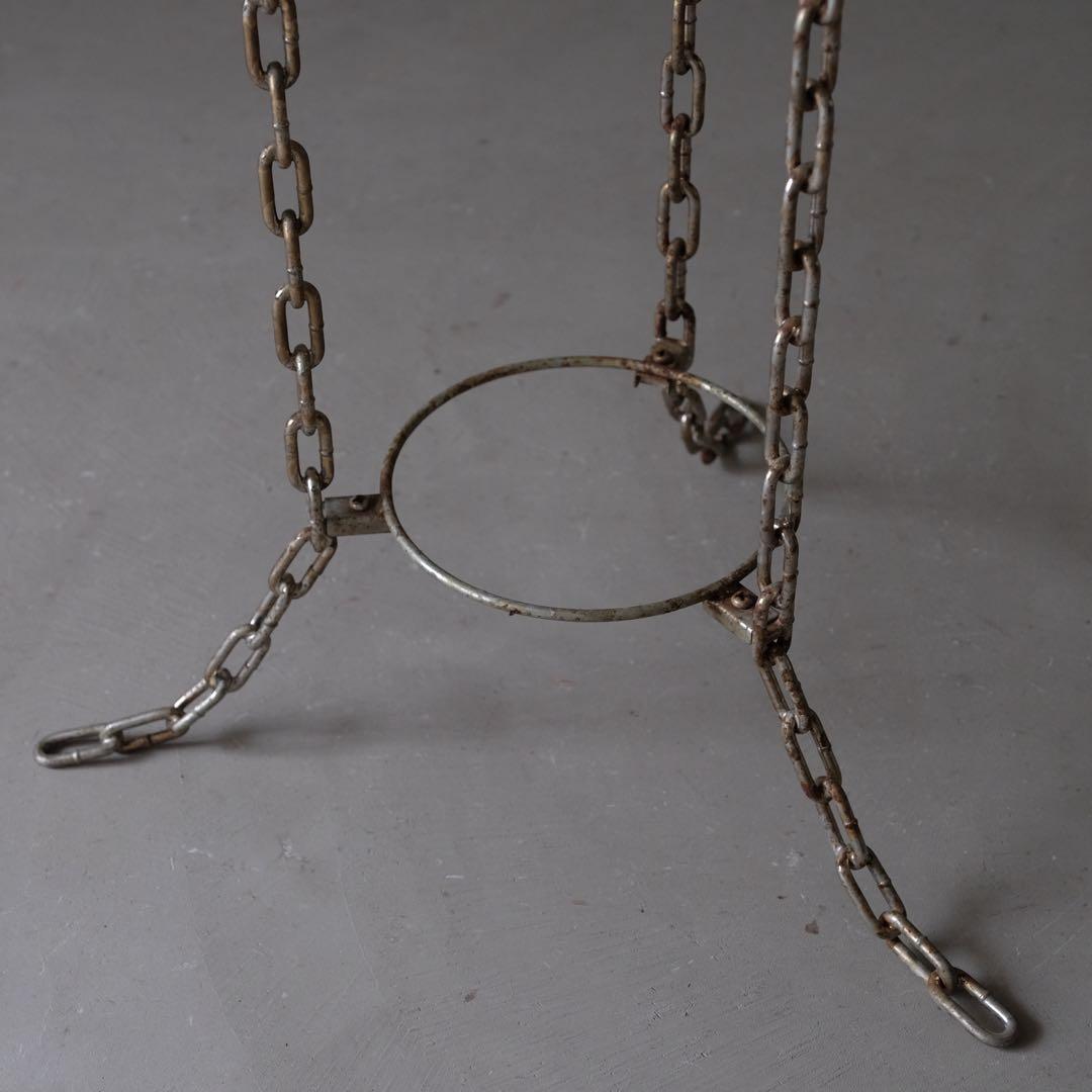 鉄鎖のスタンド　アイアン チェーン プランター ハンガーラック オブジェ 古道具