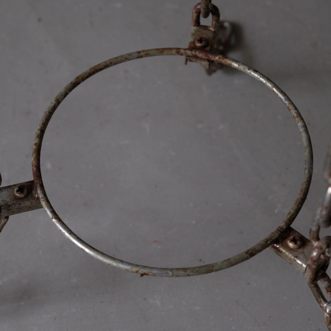 鉄鎖のスタンド　アイアン チェーン プランター ハンガーラック オブジェ 古道具