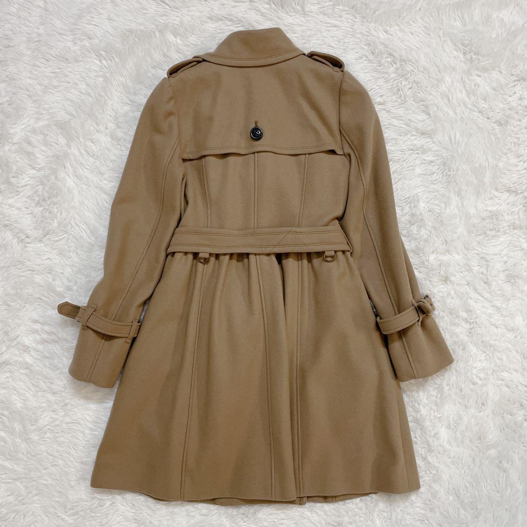 未使用級✨バーバリーブルーレーベル トレンチコート チェック カシミヤ混 ベルト