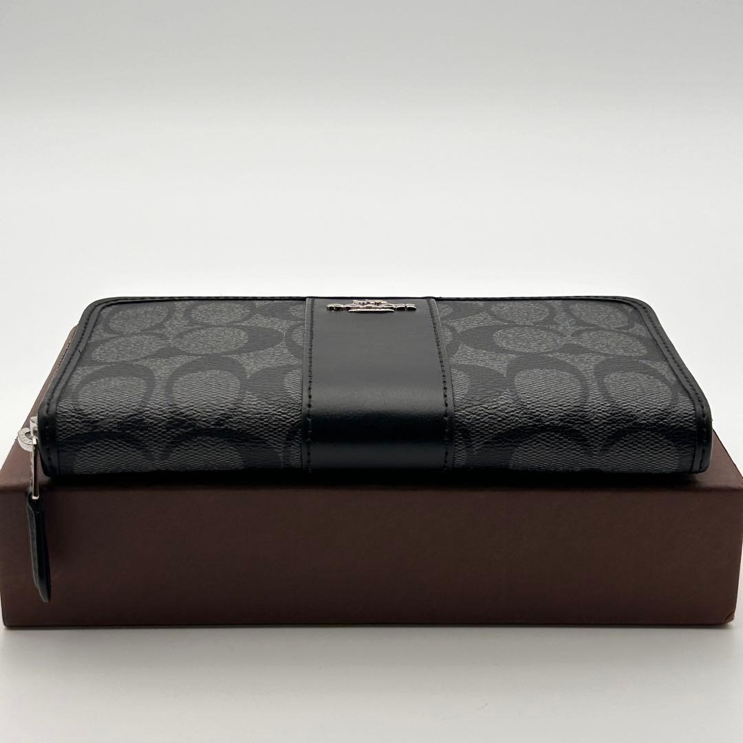 ✨極美品✨ COACH コーチ 長財布 ラウンドファスナー ブラック レザー