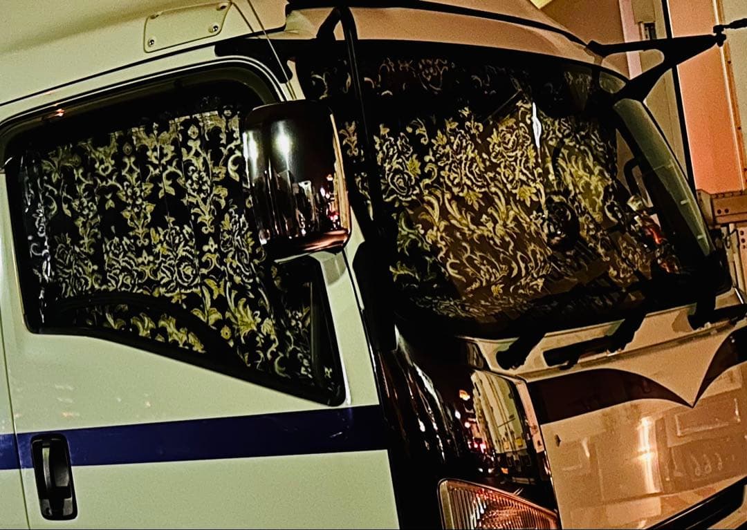 金華山　華恋　紫　サイド（仮眠）、フロントカーテンセット　大型　4トンワイド用