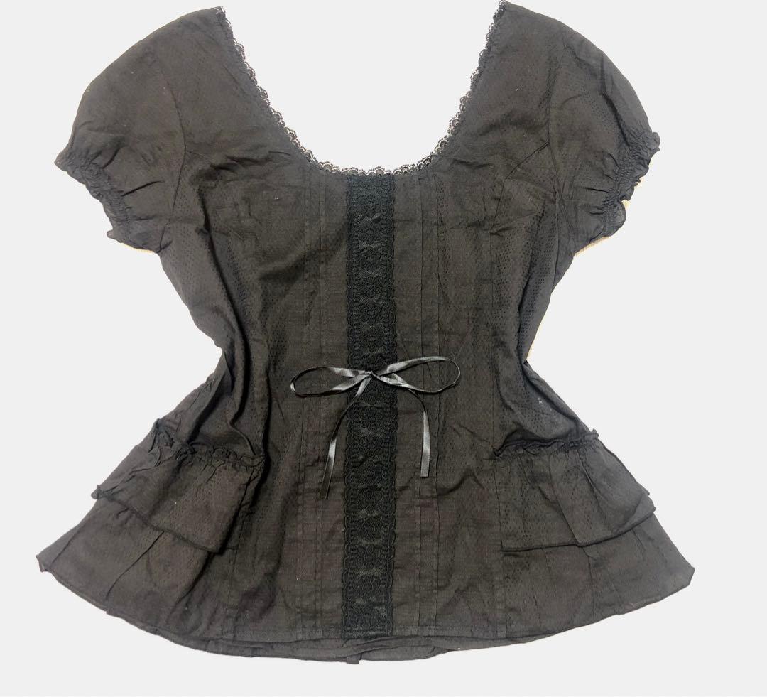 axe femmeビスチェ ブラウス　フリルトップス　y2kリズリサ姫系　リボン