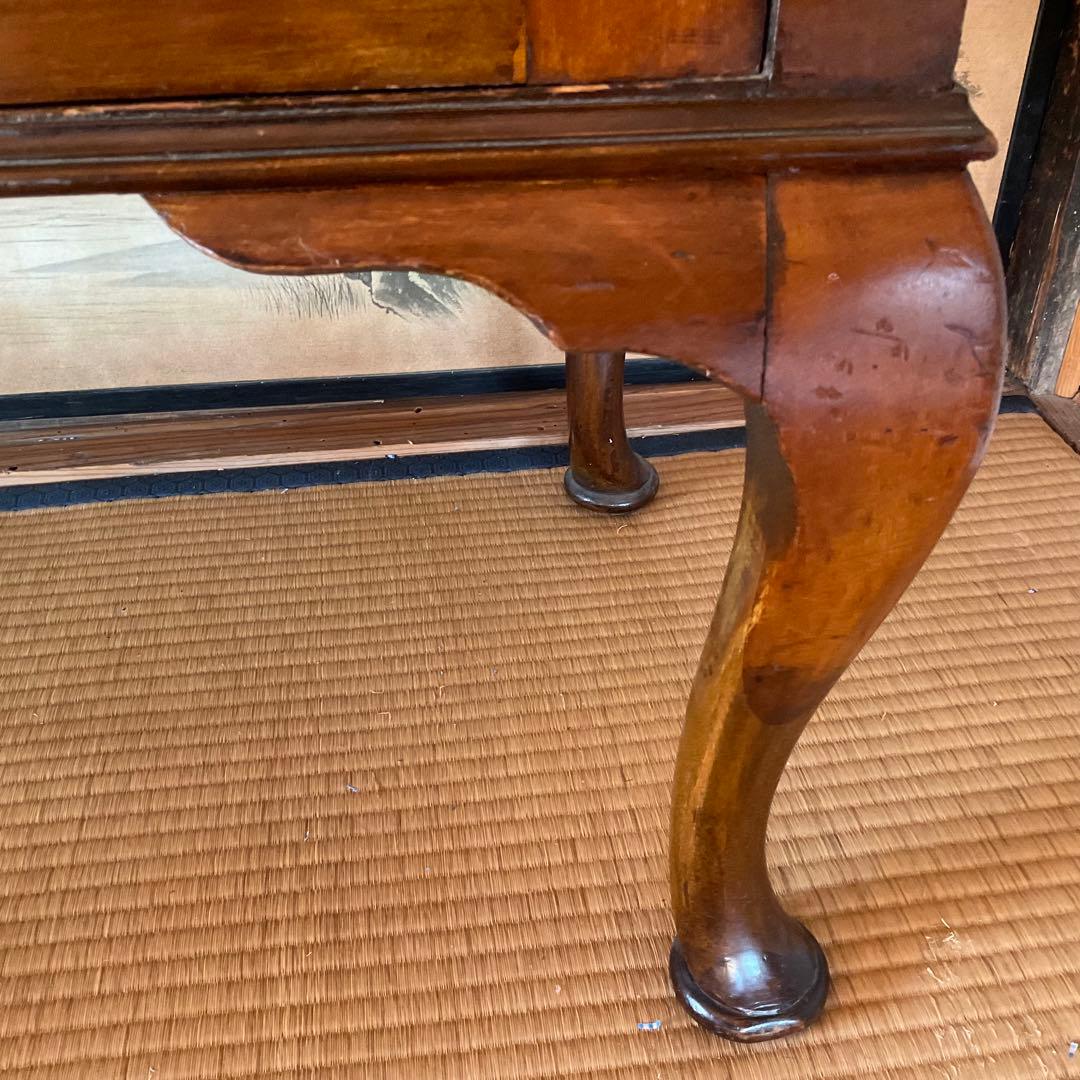 イギリス製 19世紀 アンティーク家具 ミラー付きキャビネット 猫足 約45万円