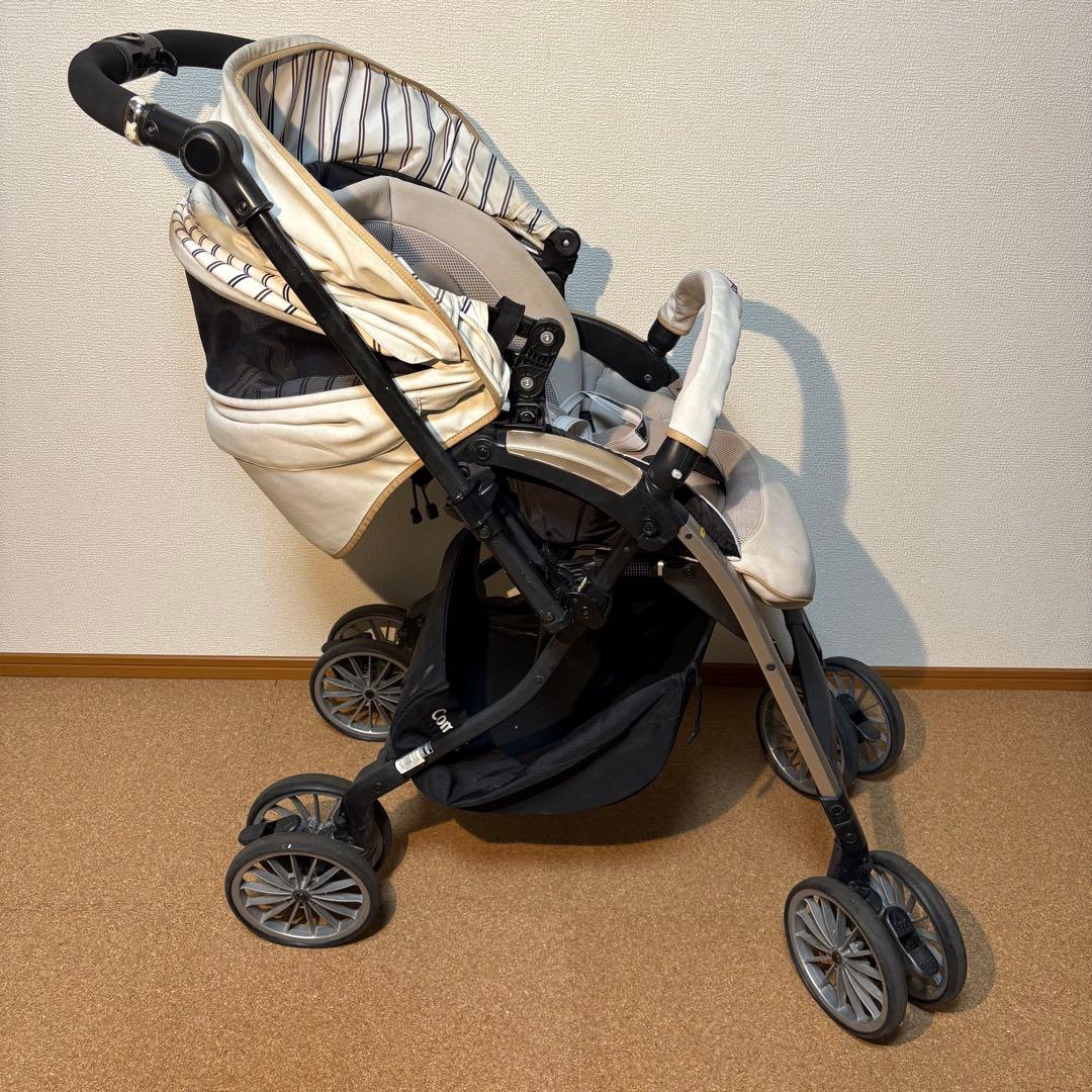 【良品】Combi アンブレッタ4キャス エッグショック UH フレンチホワイト