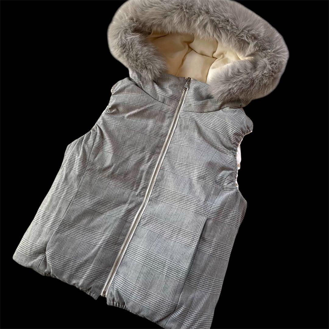 ANAYI 【2WAY リバーシブル】フォックス ファー ダウンベスト 38