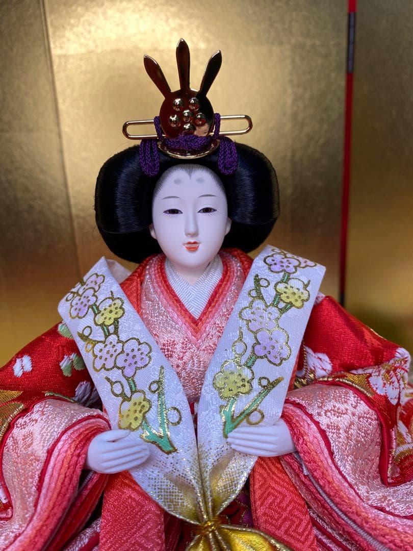 雛人形　親王平飾りセット・サイズ間口約６０×奥行約３０×高さ約３１㎝