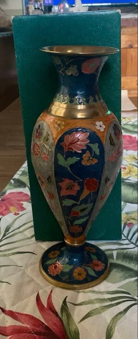 真鍮　七宝焼　花瓶⭐︎