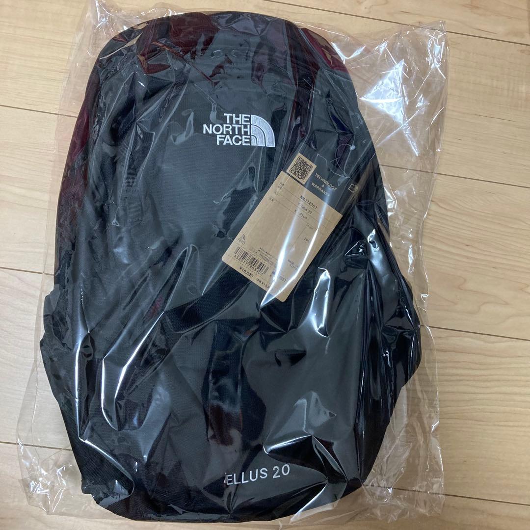 新品タグ付【テルス　黒　20L】 ザノースフェイス　リュック　レインカバー付