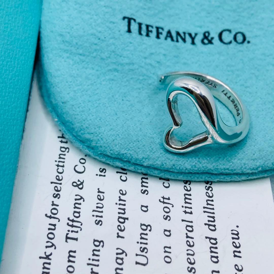 極美品✨ ティファニー リング ナロー オープンハート ハートAG925 #14