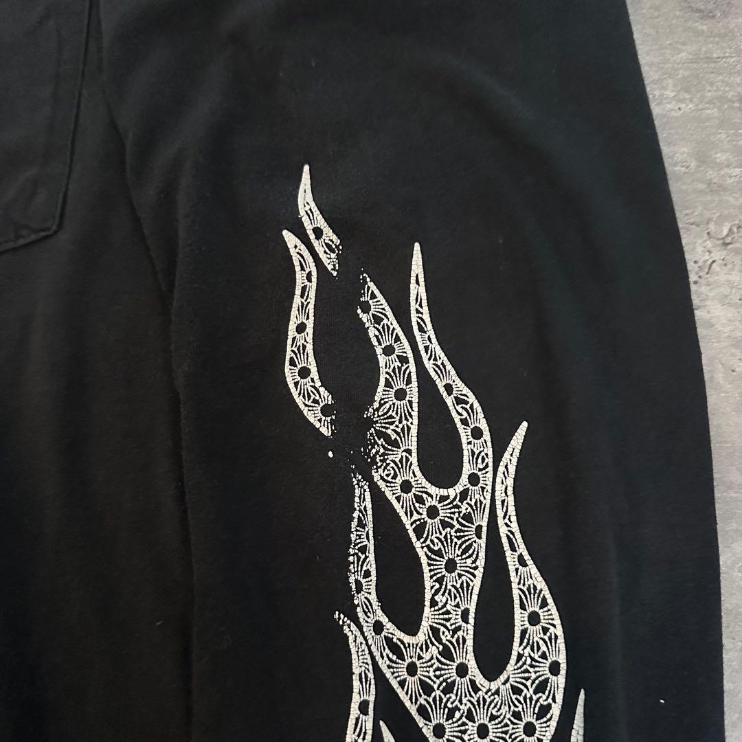 希少 鑑定済み国内正規品 CHROME HEARTSファイヤーパターン ロンT