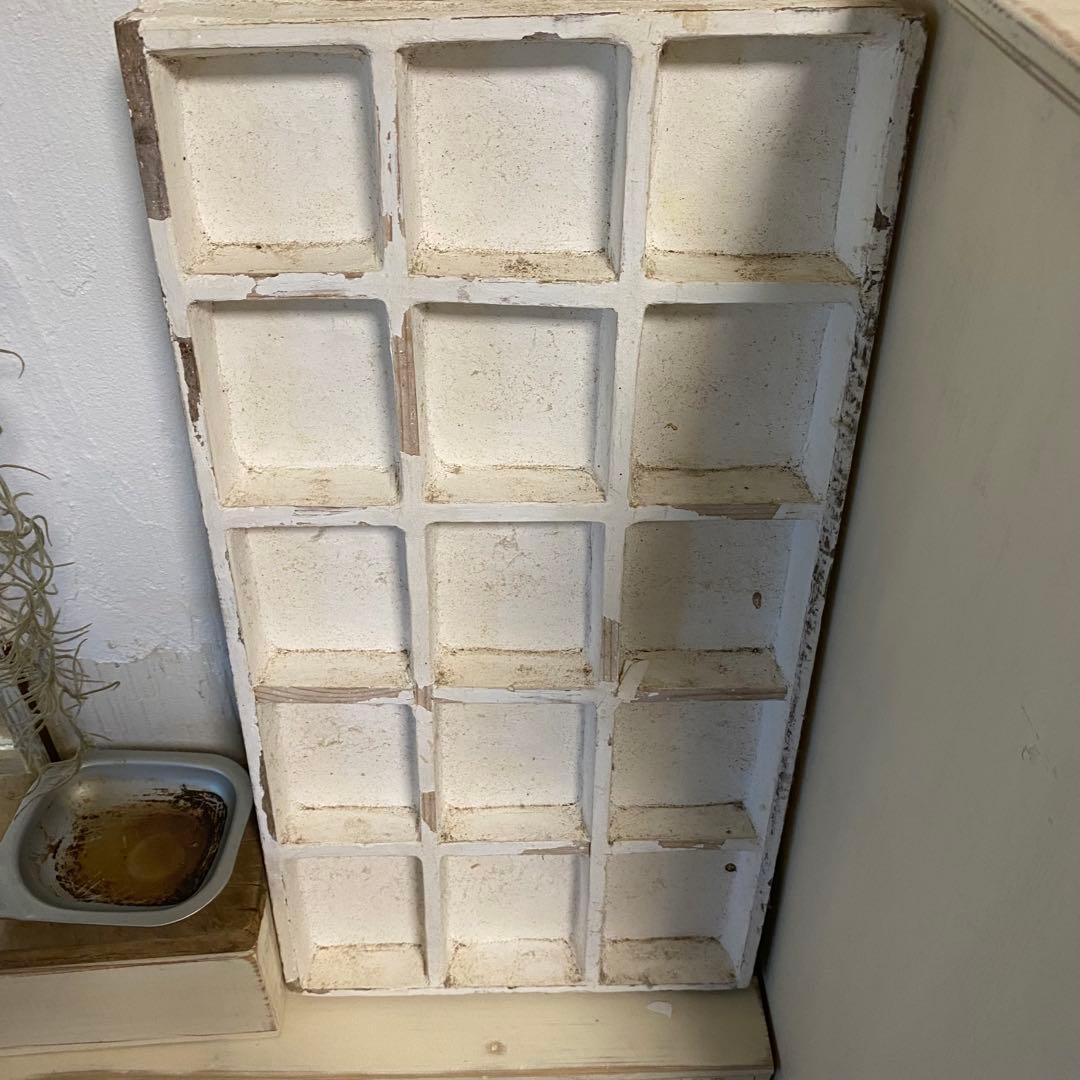 あやっち　フランスアンティーク仕切り棚　ホワイトラック