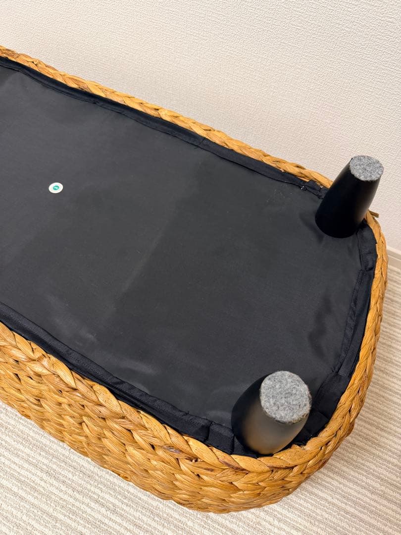 【美品✨】ガラス天板付きテーブル　リゾート　バリ風 ウォーターヒヤシンス