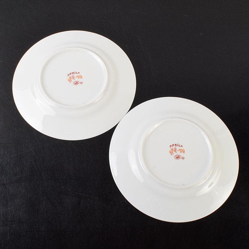 HERMES　エルメス　アフリカシリーズ　ペアプレート　箱付　M　R9131