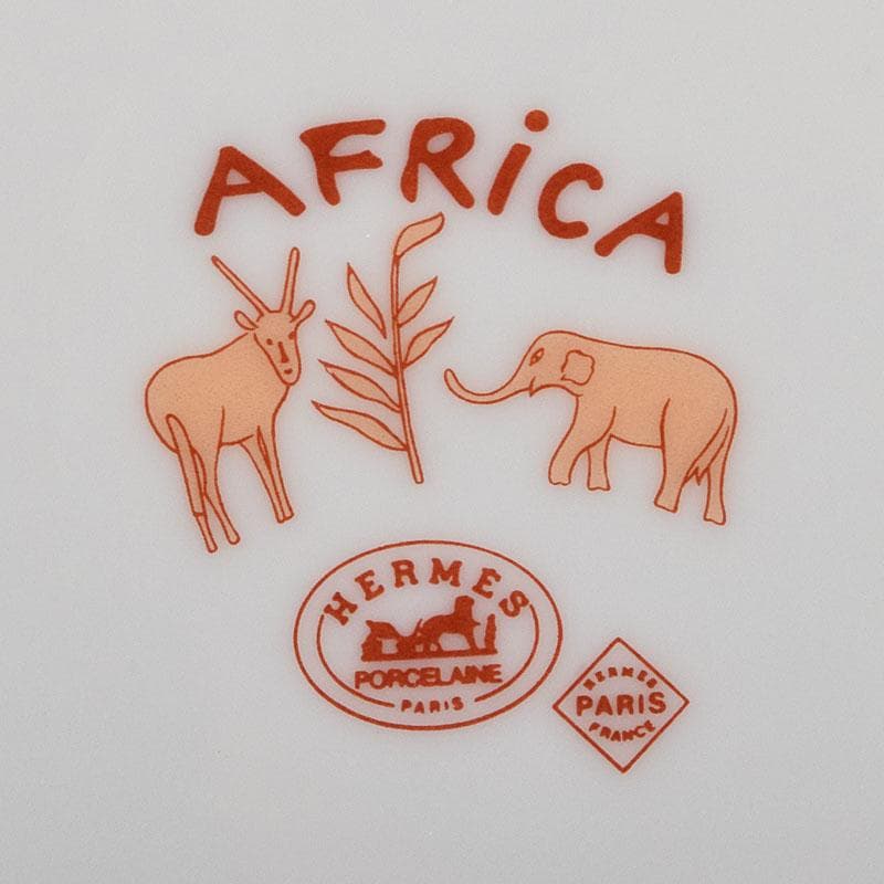 HERMES　エルメス　アフリカシリーズ　ペアプレート　箱付　M　R9131