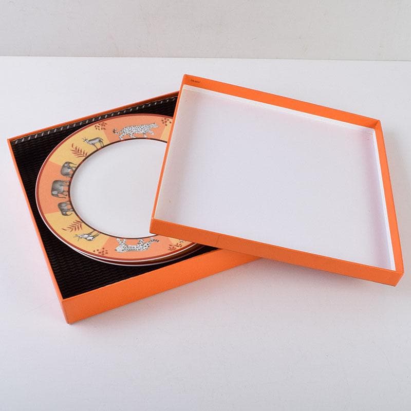 HERMES　エルメス　アフリカシリーズ　ペアプレート　箱付　M　R9131