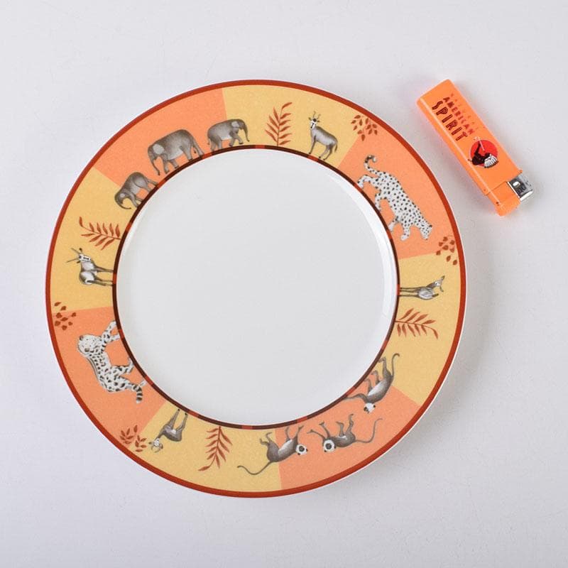 HERMES　エルメス　アフリカシリーズ　ペアプレート　箱付　M　R9131