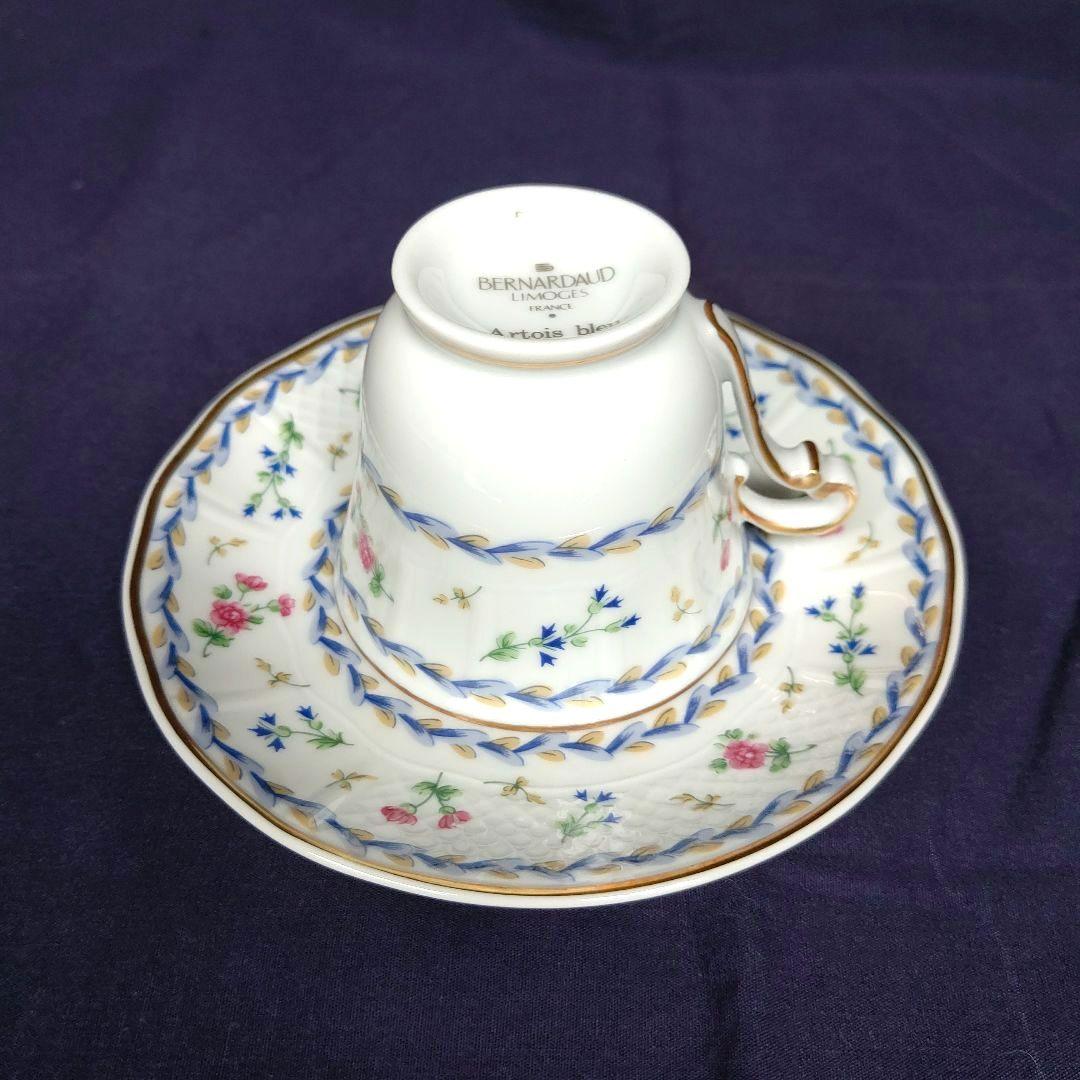 廃盤希少リモージュベルナルド窯アルトワブルーポット&デミタスカップ&ソーサ6客