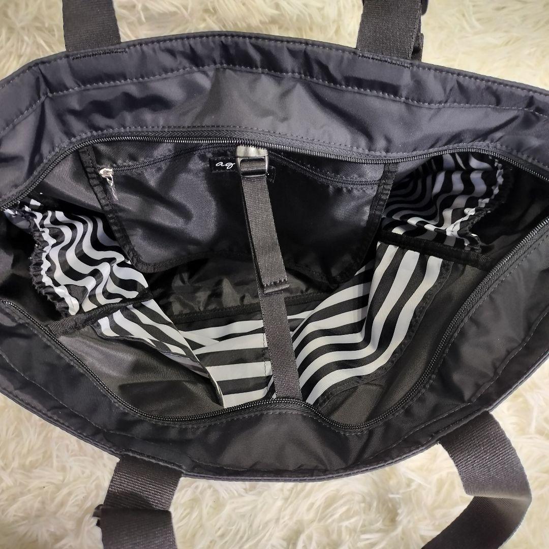 アニエスベー ロゴ ペアレンツバッグ マザーズバッグ 2way リュックブラック