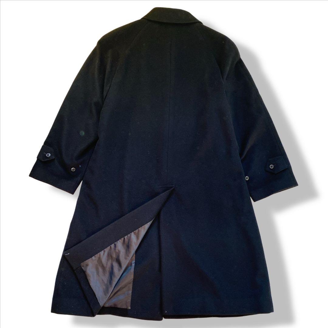 【カシミヤ100%】ジェイプレス★スタンド襟 M ロングコートブラック黒 比翼