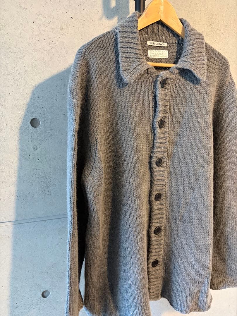 OUR LEGACY グレー ニット カーディガン