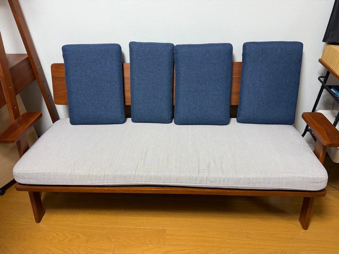 最終値下げ　スキャンチークSCANTEAK 2～2.5人掛けソファ変えカバー付き