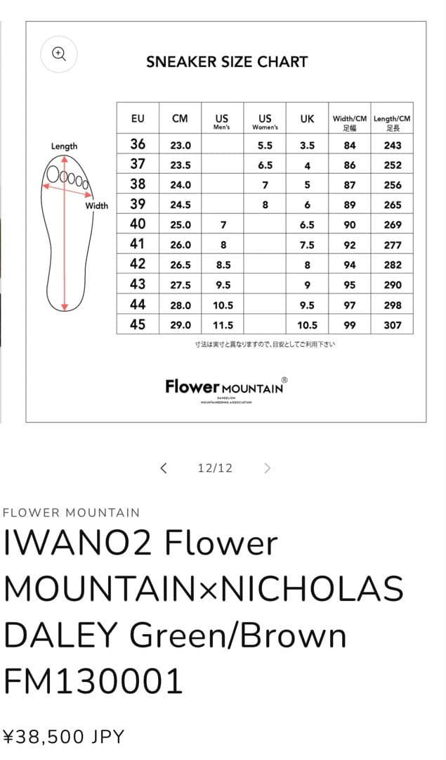 Flower MOUNTAIN 【IWANO2 - イワノ2】24.5㎝
