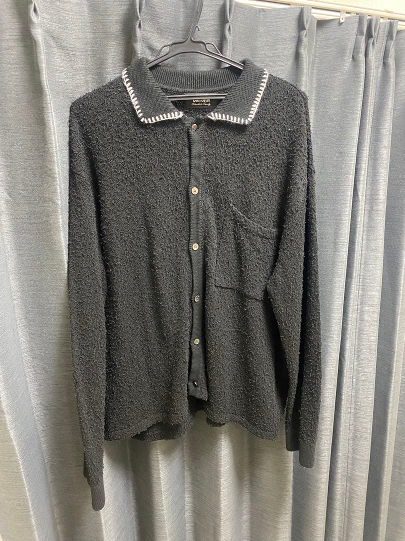 UNTORN ブラック カーディガン ボタンアップ