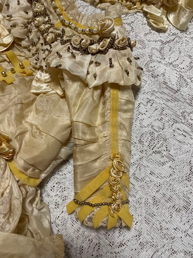 豪華なドレス　ジュモー　アンティーク　ビスクドール用