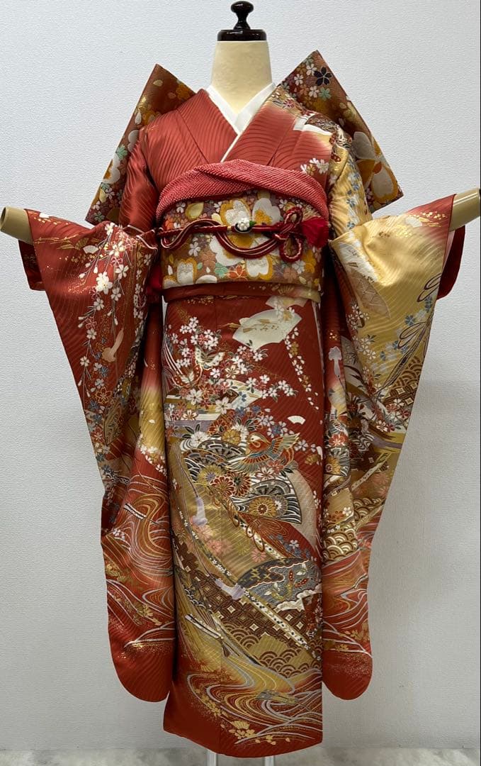 振り袖　フルセット　別誂長襦袢　成人式　金彩加工　刺繍入り　結婚式　737