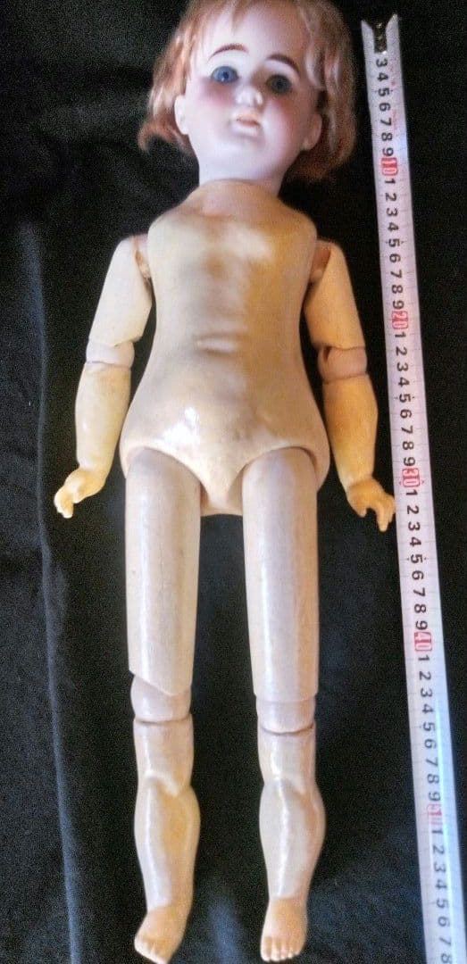 全長約58ⅽⅿ　100年前 アーモンドマルセル1894 ビスクドール 抱き人形